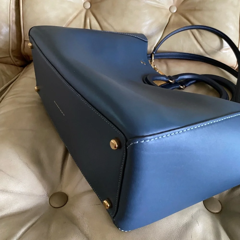 LKNW Coach Rae XL Tote Satchel Glove Tanned Denim Leather Rare Find! - Picture 8 of 16